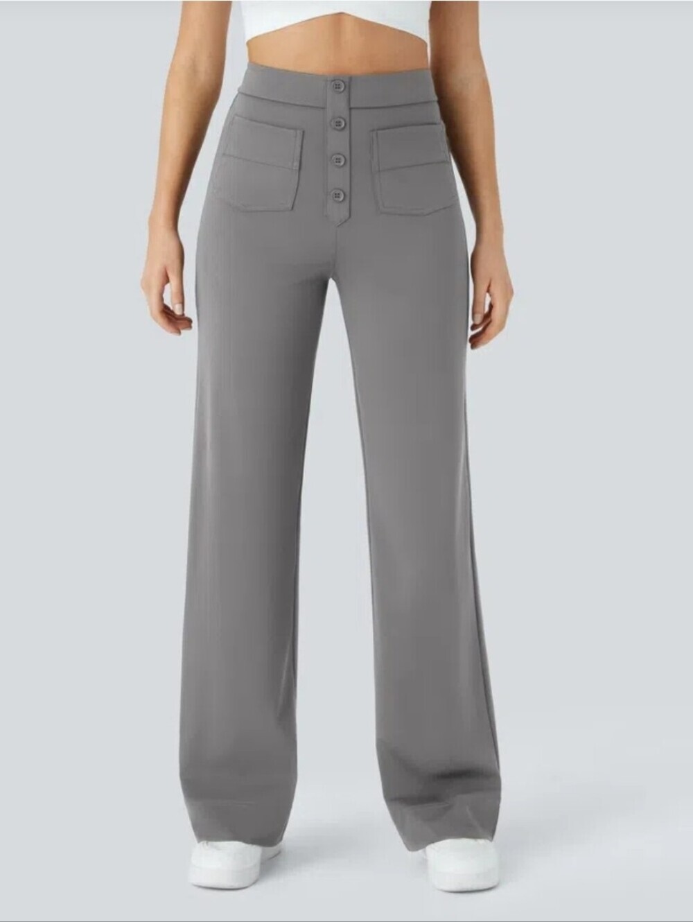 Halara Day Stretch High Waisted Pockets Straight Leg Casual Pants Size XL